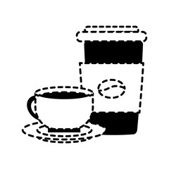 coffee cup and coffee mug icon over white background vector illustration