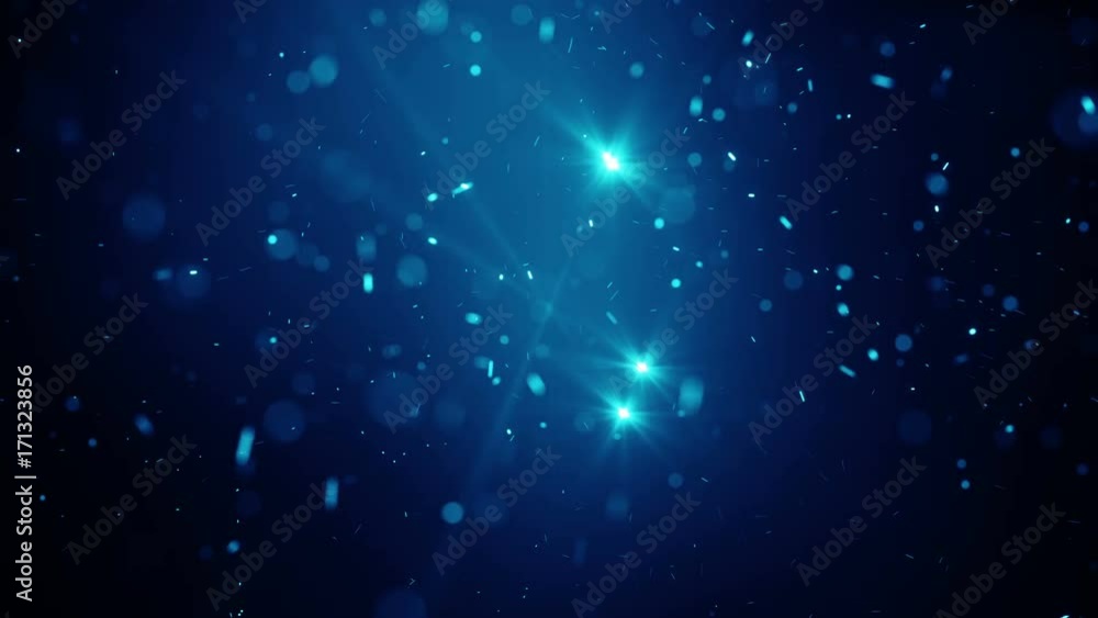 Poster fast flying blue glow particles. abstract seamless loop animation 4k uhd (3840x2160)