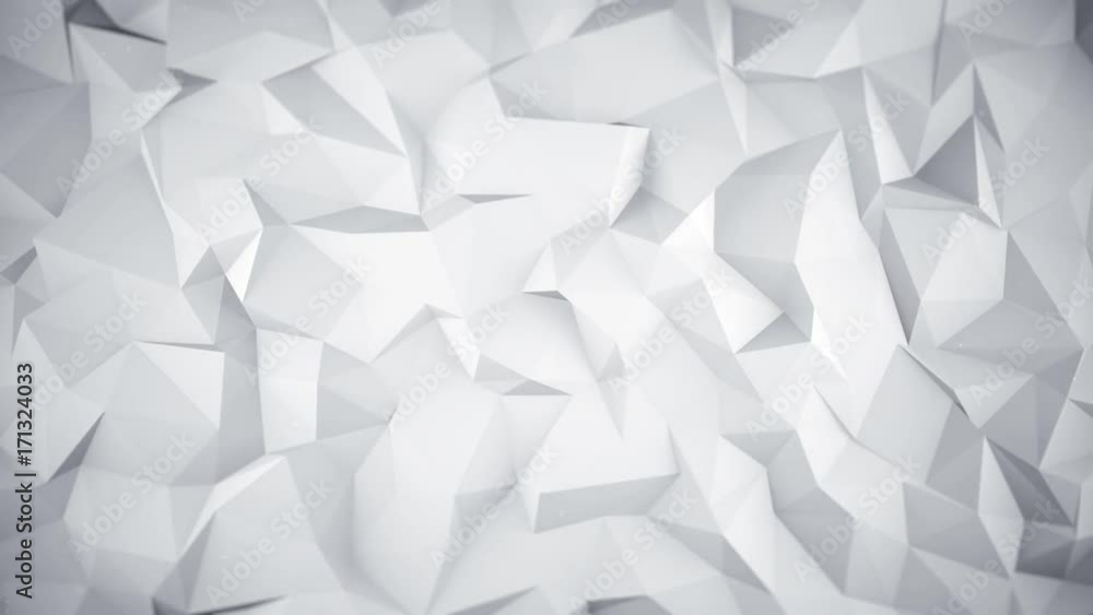 Poster white low poly surface. semless loop abstract 3d render animation. 4k uhd (3840x2160)