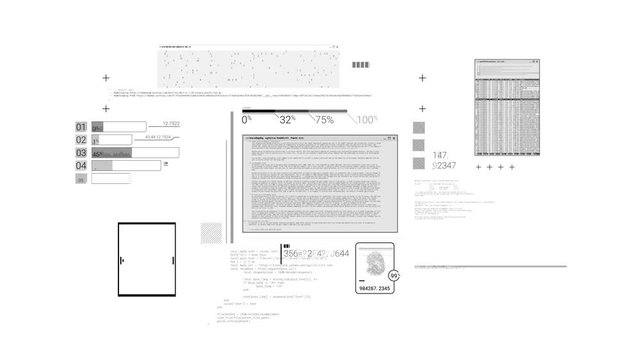 Hacker textures, elements of code and interface on the alpha channel