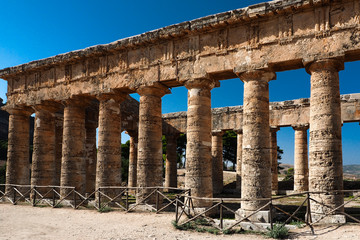 Old greek time temple in Segesta, Italy