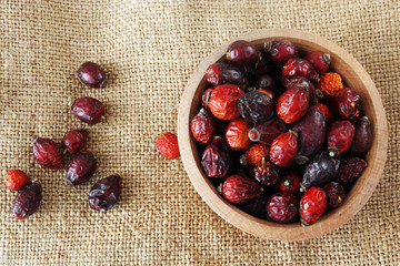 Dried rose hip berries