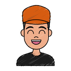 Young man cartoon icon vector illustration graphic design