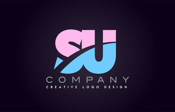 su alphabet letter join joined letter logo design