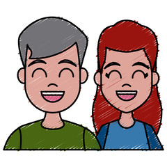 Fototapeta premium Young couple cartoon icon vector illustration graphic design