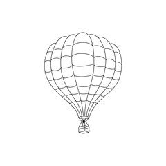 Obraz premium Vector hot air balloon outline drawn