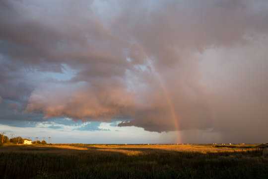 Double rainbow after storm, in Gura Portitei, Romania © Oana