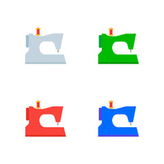 Sewing machine vector icon.