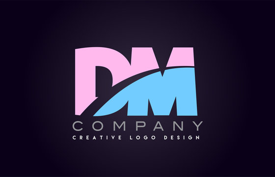 dm alphabet letter join joined letter logo design