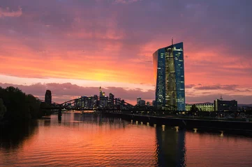 Photo sur Plexiglas construction de la ville ECB at Sunset 
