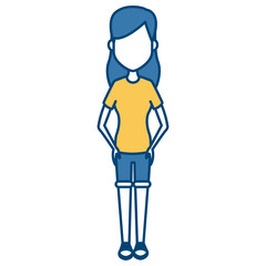 Young woman cartoon icon vector illustration graphic design