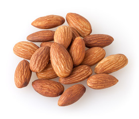 Almonds isolated on white background