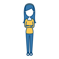 Fototapeta na wymiar Young woman cartoon icon vector illustration graphic design