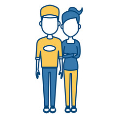 Young couple cartoon icon vector illustration graphic design