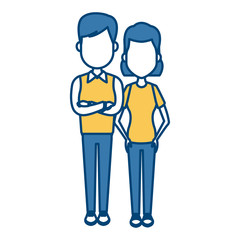 Young couple cartoon icon vector illustration graphic design