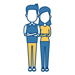 Young couple cartoon icon vector illustration graphic design
