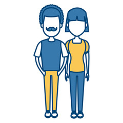 Young couple cartoon icon vector illustration graphic design