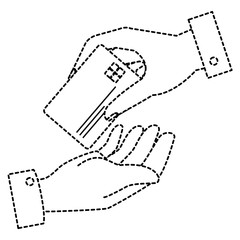 hand human with credit card isolated icon
