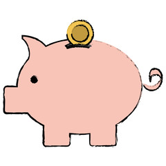 piggy savings isolated icon