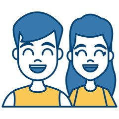 Young couple cartoon icon vector illustration graphic design