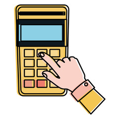 hands human with voucher machine isolated icon vector illustration design