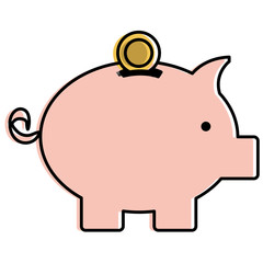 piggy savings isolated icon vector illustration design