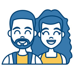 Young couple cartoon icon vector illustration graphic design