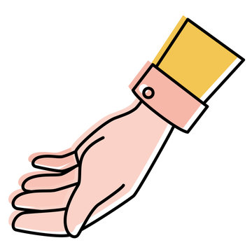 human hand receiving icon vector illustration design