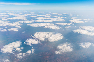 Cloud and blue sky view from airplane