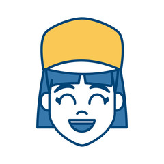 Young woman cartoon icon vector illustration graphic design