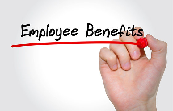 Hand writing inscription Employee Benefits with marker, concept