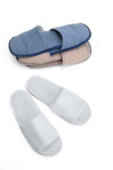 textile home slippers isolated on white background