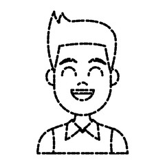 Young man cartoon icon vector illustration graphic design
