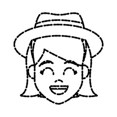 Young woman cartoon icon vector illustration graphic design