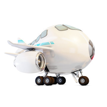 side view of a funny plane, 3d rendering