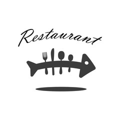 a restaurant logo for web. Fish logo