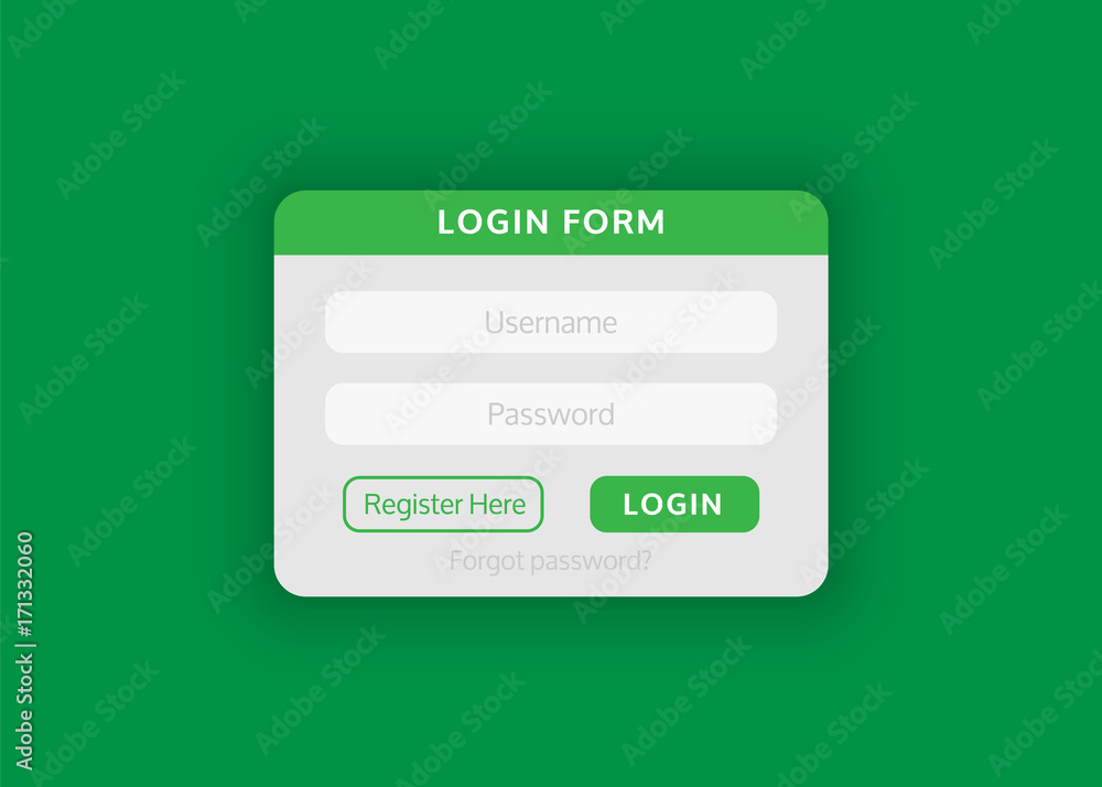 Poster web site login form. vector illustration for your projects.