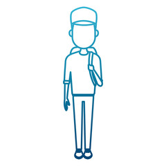 Young man cartoon icon vector illustration graphic design