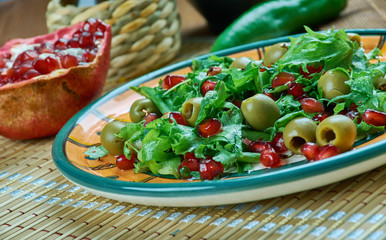 Turkish salad with pomegranate.