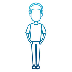Young man cartoon icon vector illustration graphic design
