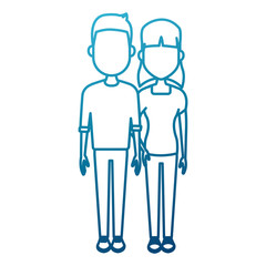 Young couple cartoon icon vector illustration graphic design
