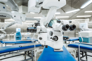 ophthalmology operation room with equipment . medicine concept