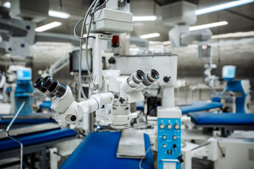 ophthalmology operation room with equipment . medicine concept