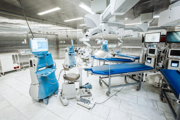 ophthalmology operation room with equipment . medicine concept