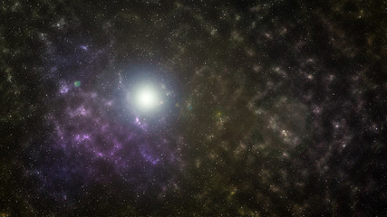 Obraz premium Starry outer space background texture. The sun is behind the dead planet.