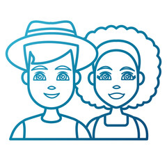 Young couple cartoon icon vector illustration graphic design