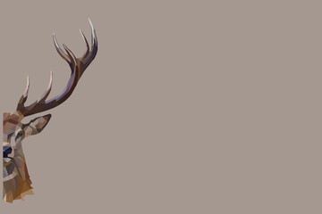Half Reindeer abstract on brown background