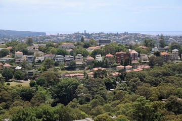 Fototapeta na wymiar View to Woollahra in Sydney in summer, New South Wales Australia 