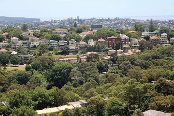 Fototapeta na wymiar View to Sydney Bondi Junction in summer, New South Wales Australia 