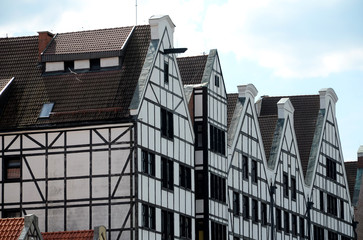 Buildings of the timber framing in Gdansk, Poland